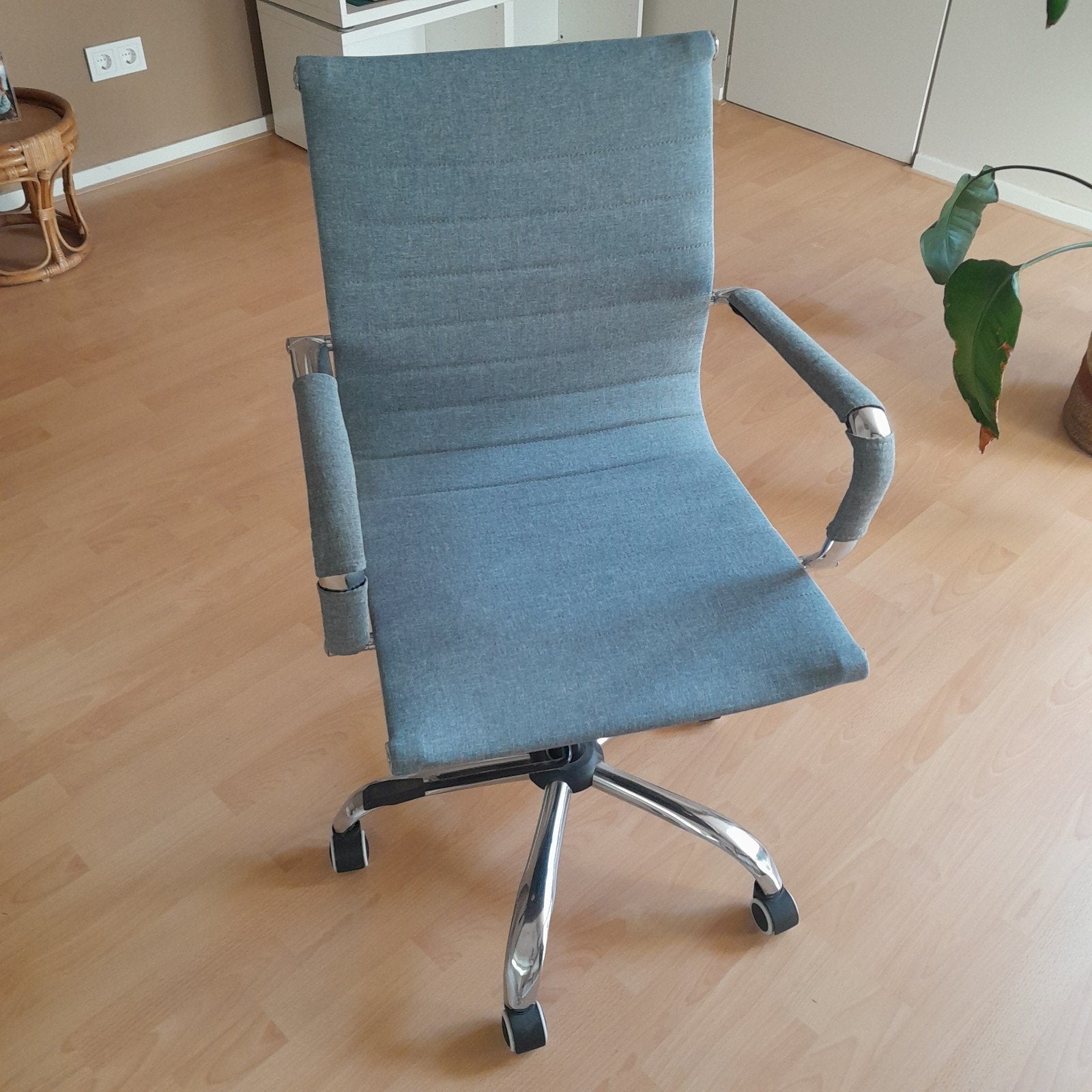 Antraciet/Blauwe/Grijze Bureaustoel, Ophalen, Gebruikt, Grijs, Bureaustoel