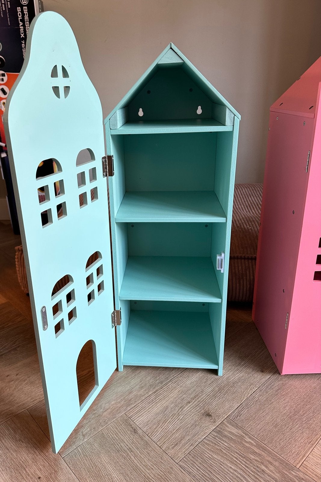 HEMA Grachtenpand Poppenhuis - Mintgroen, Ophalen, Zo goed als nieuw, Poppenhuis