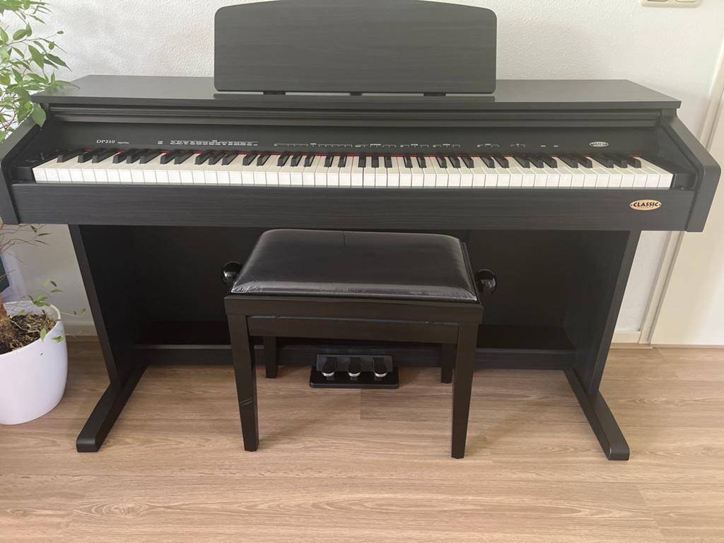 Classic Cantabile DP210 Digitaal Piano met Kruk, Ophalen, Zwart, Digitaal, Zo goed als nieuw