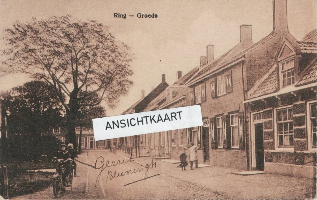 Ansichtkaart Groede - Ring - motorfiets - 1921, Verzamelen, Ansichtkaarten | Nederland, Verzenden, 1920 tot 1940, Gelopen, Zeeland
