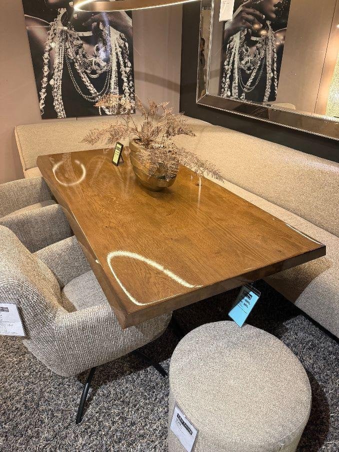 tafel epoxy, hotel sjiek, industrieel. stoer sober, eiken, Huis en Inrichting, Tafels | Eettafels, Ophalen, Eikenhout, 50 tot 100 cm