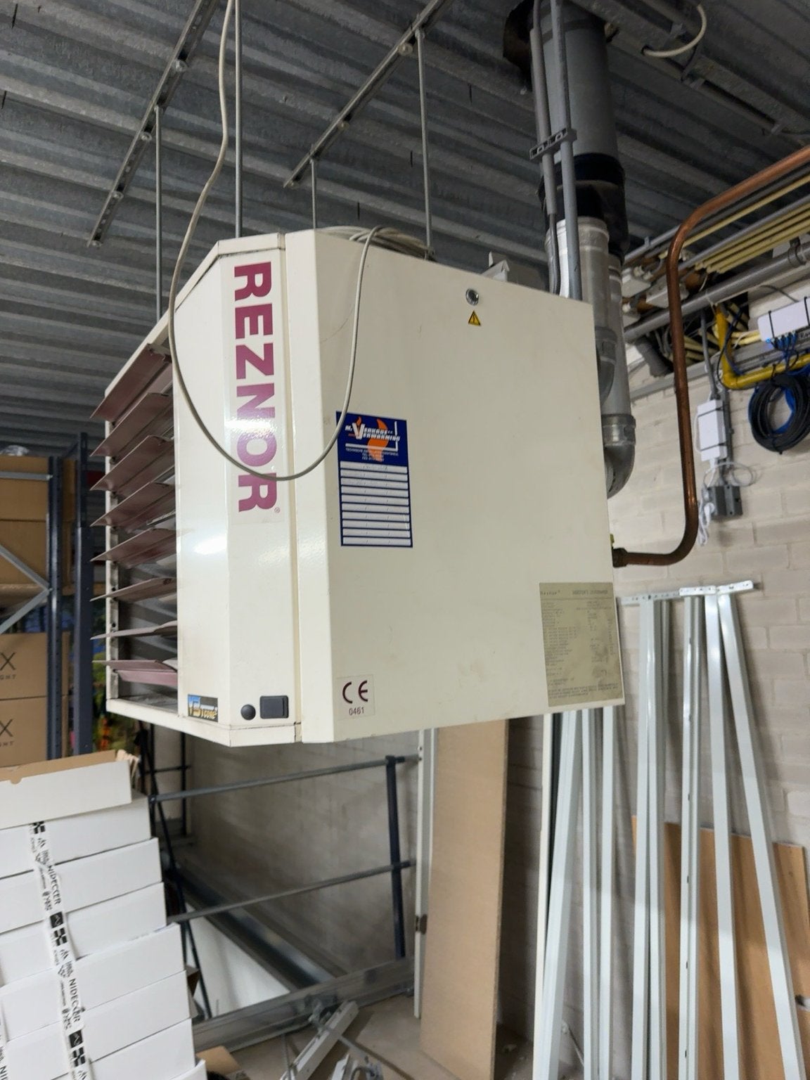 Reznor V3 TCore² gasgestookte luchtverwarmer, Ophalen