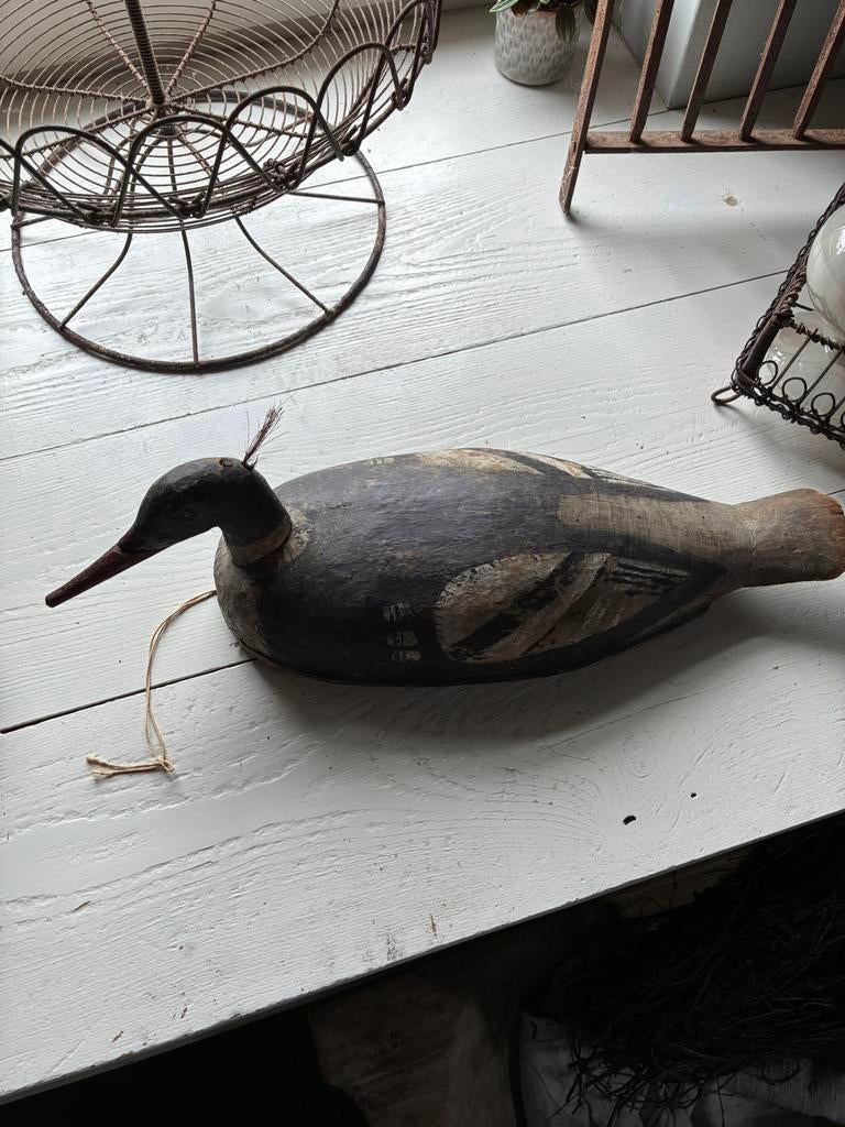 Antieke houten lokeend, Ophalen of Verzenden