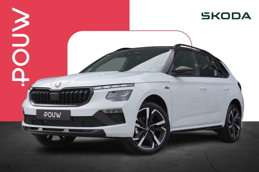 Skoda Kamiq 1.0 TSI 115pk DSG Monte Carlo | Trekhaak Wegklap, Auto's, Skoda, 12 maanden, Euro 6, Wit, Nieuw