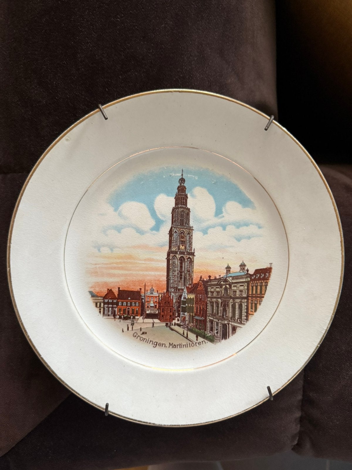 Antiek wandbord Martinitoren Groningen, Ophalen