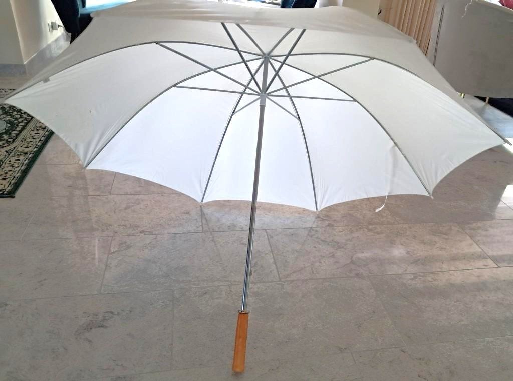 MOOIE GROTE WITTE ONGEBRUIKTE BRUIDSPARAPLU., Ophalen of Verzenden, Nieuw, Wit