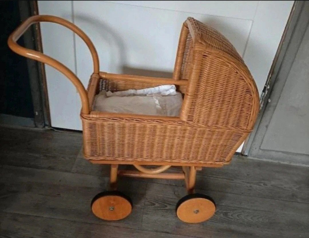 ❇️vintage rieten poppenwagen❇️, Ophalen, Gebruikt, Overige typen