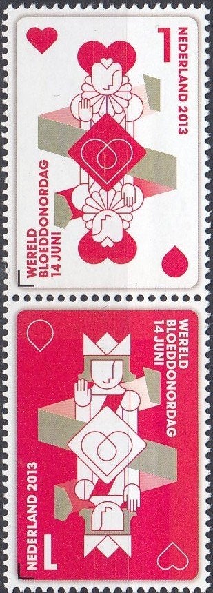 Nederland 9.24.1- 2013- Bloeddonor dag- NVPH-3067-68- P, Postzegels en Munten, Verzenden, Na 1940, Postfris
