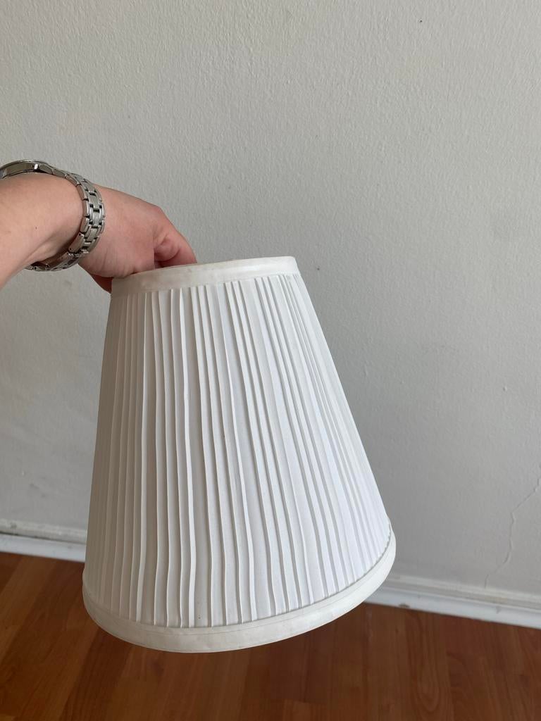 Witte geplooide lampekap, Huis en Inrichting, Ophalen, Wit, Rond, Minder dan 25 cm