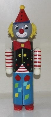 Spaarpot  Clown  cm  hoog, Verzamelen, Spaarpotten, Gebruikt, Overige thema's, Hout, Ophalen of Verzenden