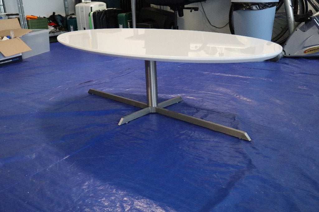 Salontafel Wit Ovaal, Huis en Inrichting, Tafels | Salontafels, Ophalen, Gebruikt, 100 tot 150 cm, Modern