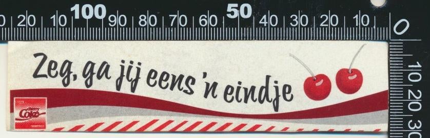 Sticker: Coca Cola - Cherry Coke - Zeg ga jij eens een, Verzamelen, Ophalen of Verzenden, Zo goed als nieuw, Bedrijf of Vereniging