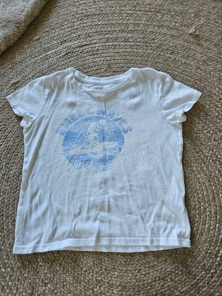 Wit shirtje van old navy, maat 128, Meisje, Old Navy, Ophalen of Verzenden, Zo goed als nieuw