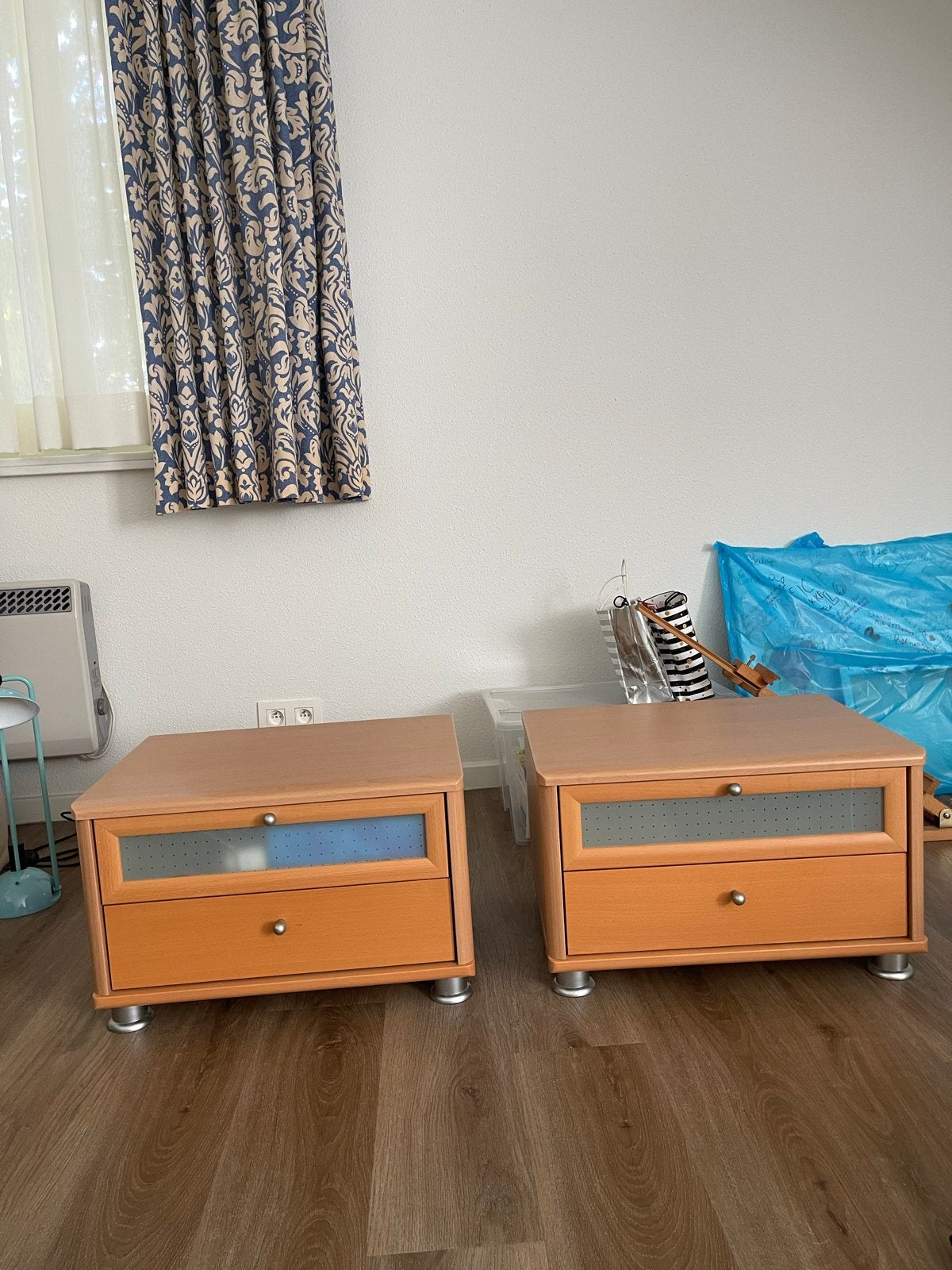 Set van 2 vintage FARO nachtkastjes / ladekastjes, Ophalen, Gebruikt, 50 tot 100 cm, Minder dan 100 cm