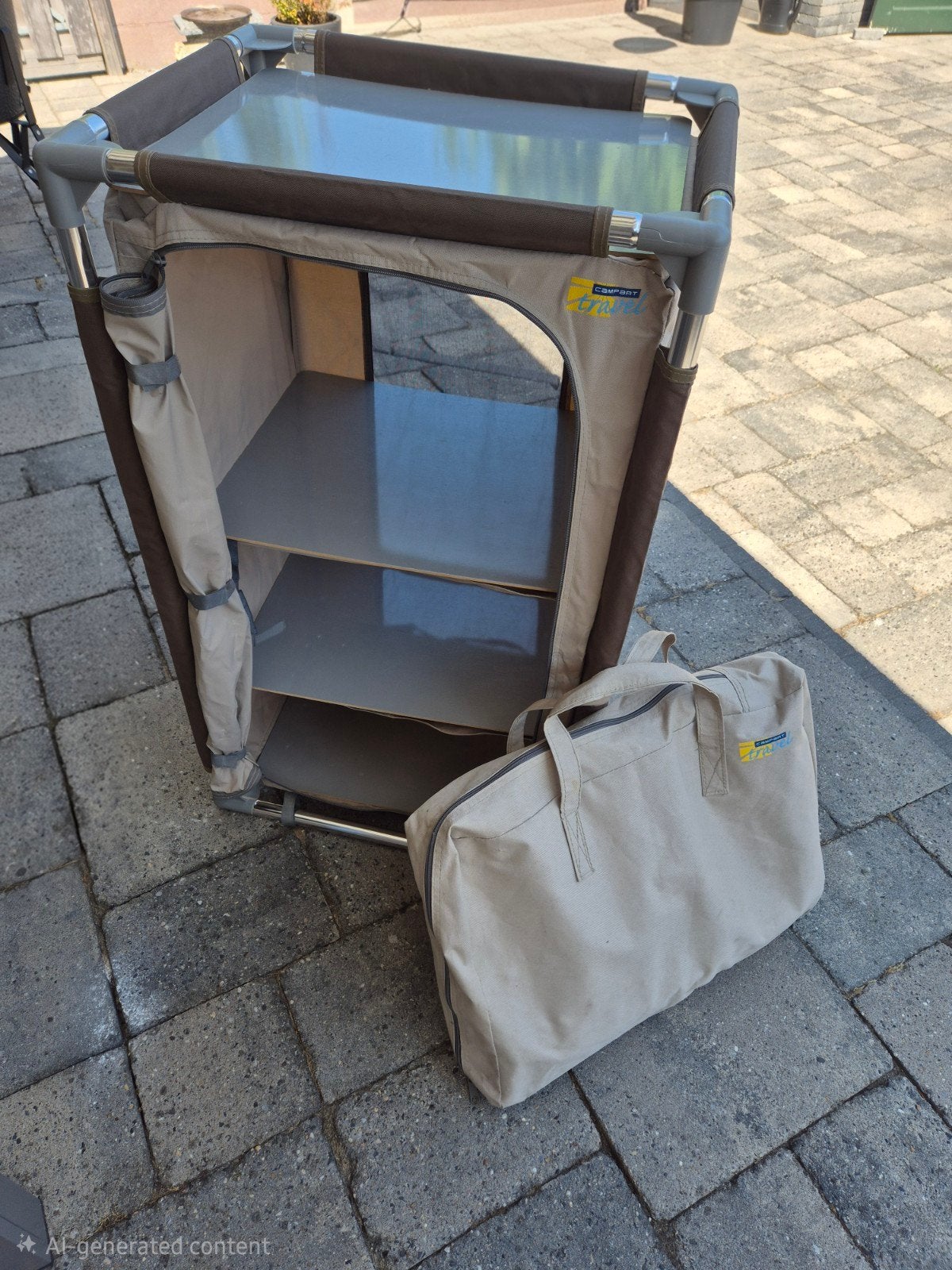 Comfort Travel Campingkast met 3 planken en draagtas, Ophalen, Zo goed als nieuw