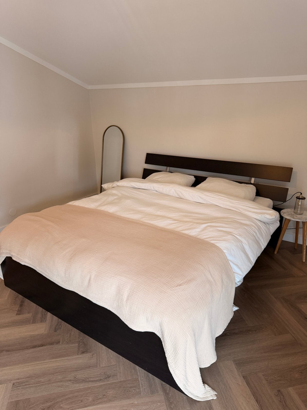 IKEA bed met zo goed als nieuw EMMA matras 160x200, Huis en Inrichting, Ophalen, Zwart, Tweepersoons, Zo goed als nieuw