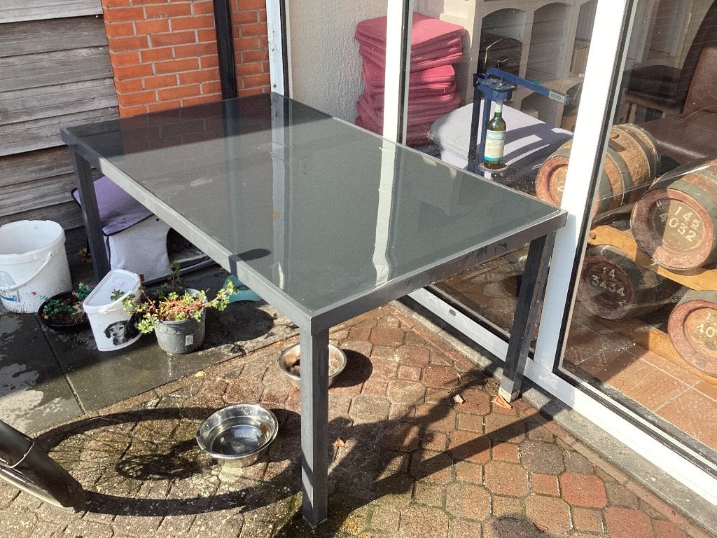 Tuintafel, Ophalen, Gebruikt, Rechthoekig, Aluminium