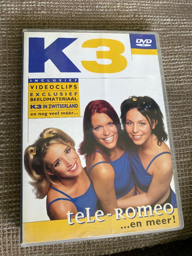 K3 - Tele-Romeo ...en meer! DVD met videoclips en extra's, Alle leeftijden, Inclusief doosje, Zo goed als nieuw, Muziekvideo's