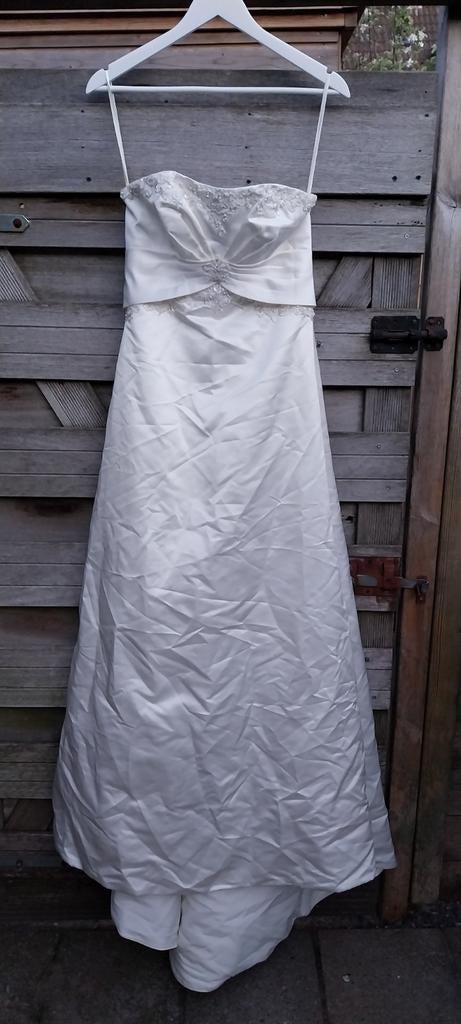 Elegante ivoorkleurige trouwjurk, maat 10, Trouwjurk, Overige kleuren, Ophalen of Verzenden, Onbekend
