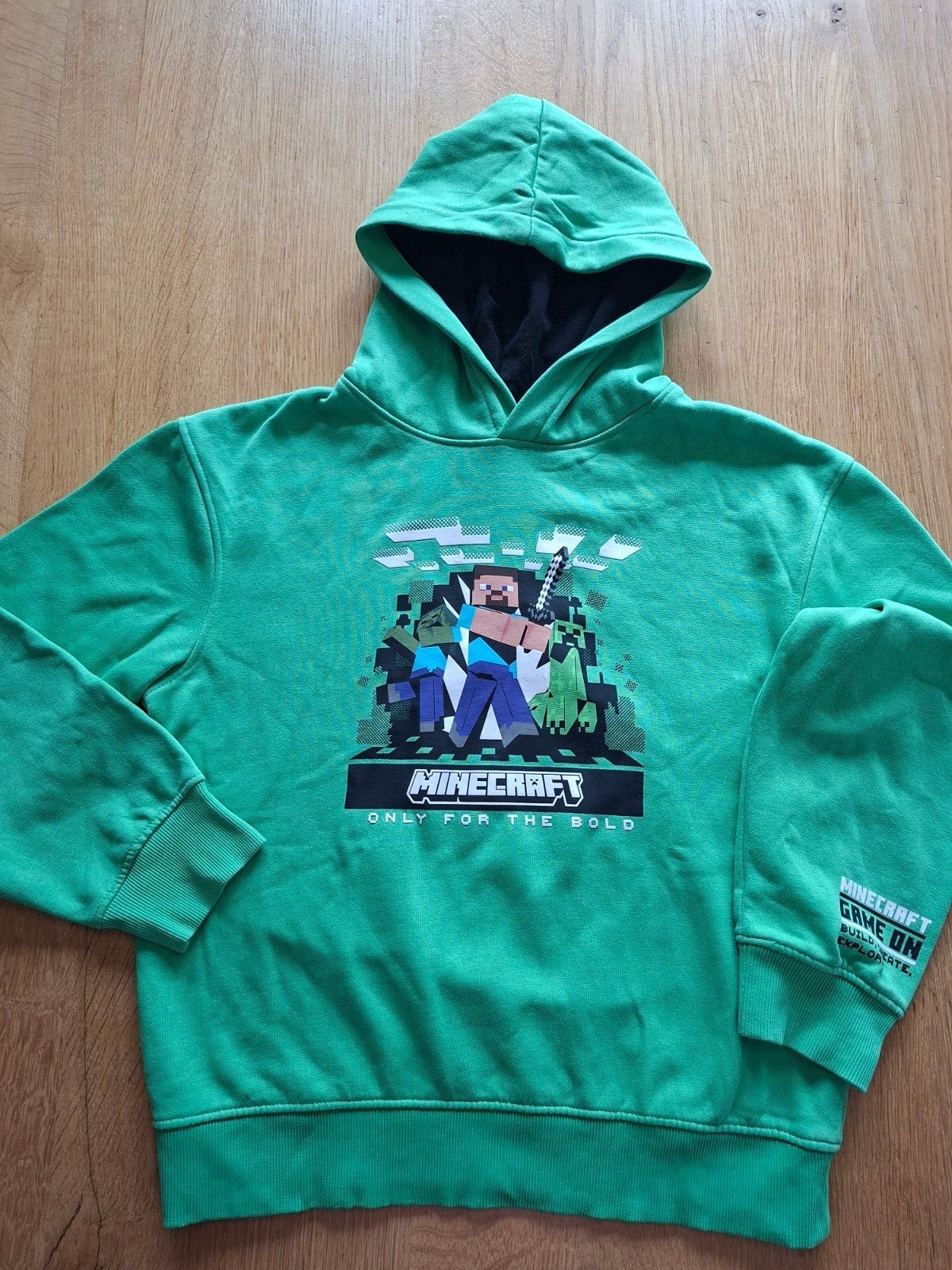 Minecraft hoodie groen maat 146CM, Gebruikt, Trui of Vest, Minecraft, Ophalen of Verzenden