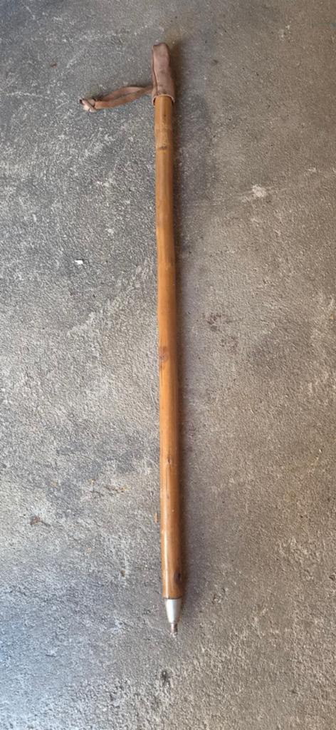 Antieke wandelstok met leren handvat, Ophalen of Verzenden