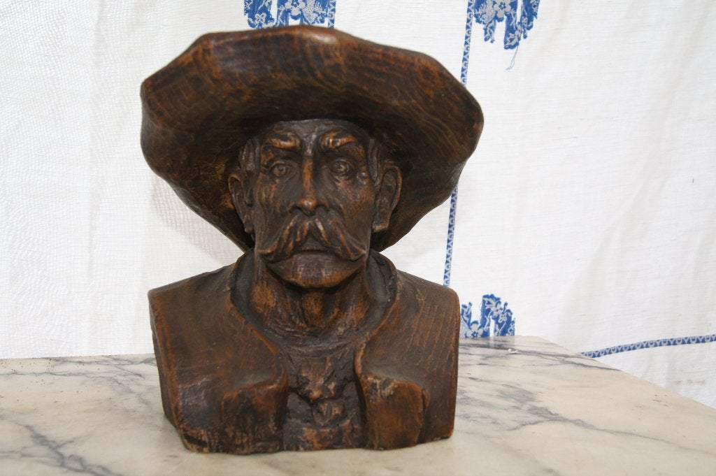 Buste van een man, Ophalen of Verzenden, Hout, Beeld