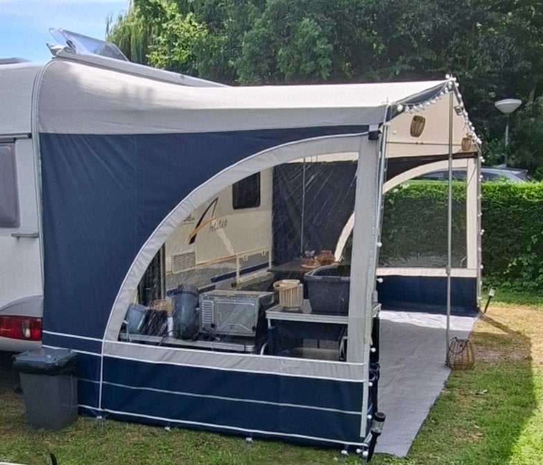 Dorema panorama luifel maat 9 met aluminium frame, Ophalen, Zo goed als nieuw