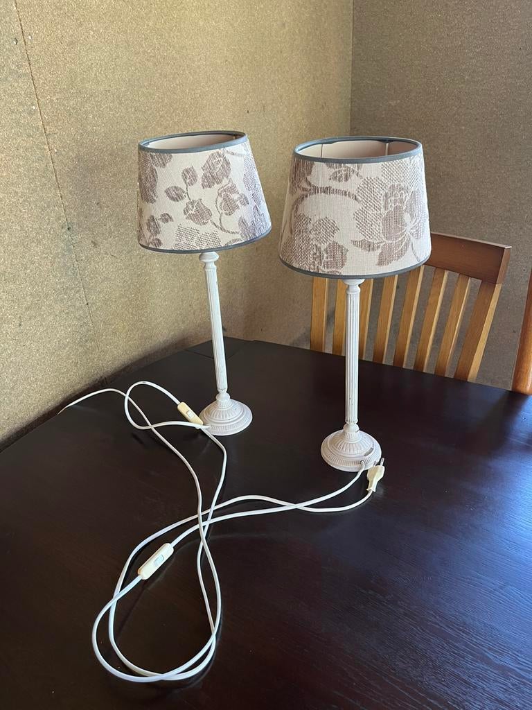 2 schermenlampen, Huis en Inrichting, Ophalen, Gebruikt, Stof, Minder dan 50 cm