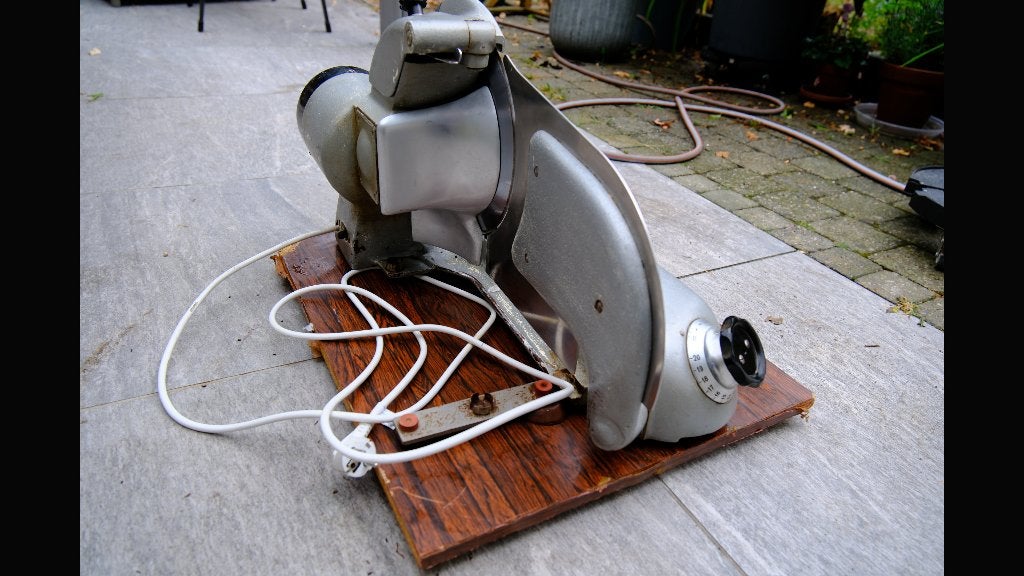 vleessnijmachine Berkel type 114, Ophalen, Gebruikt, Zilver, Metaal