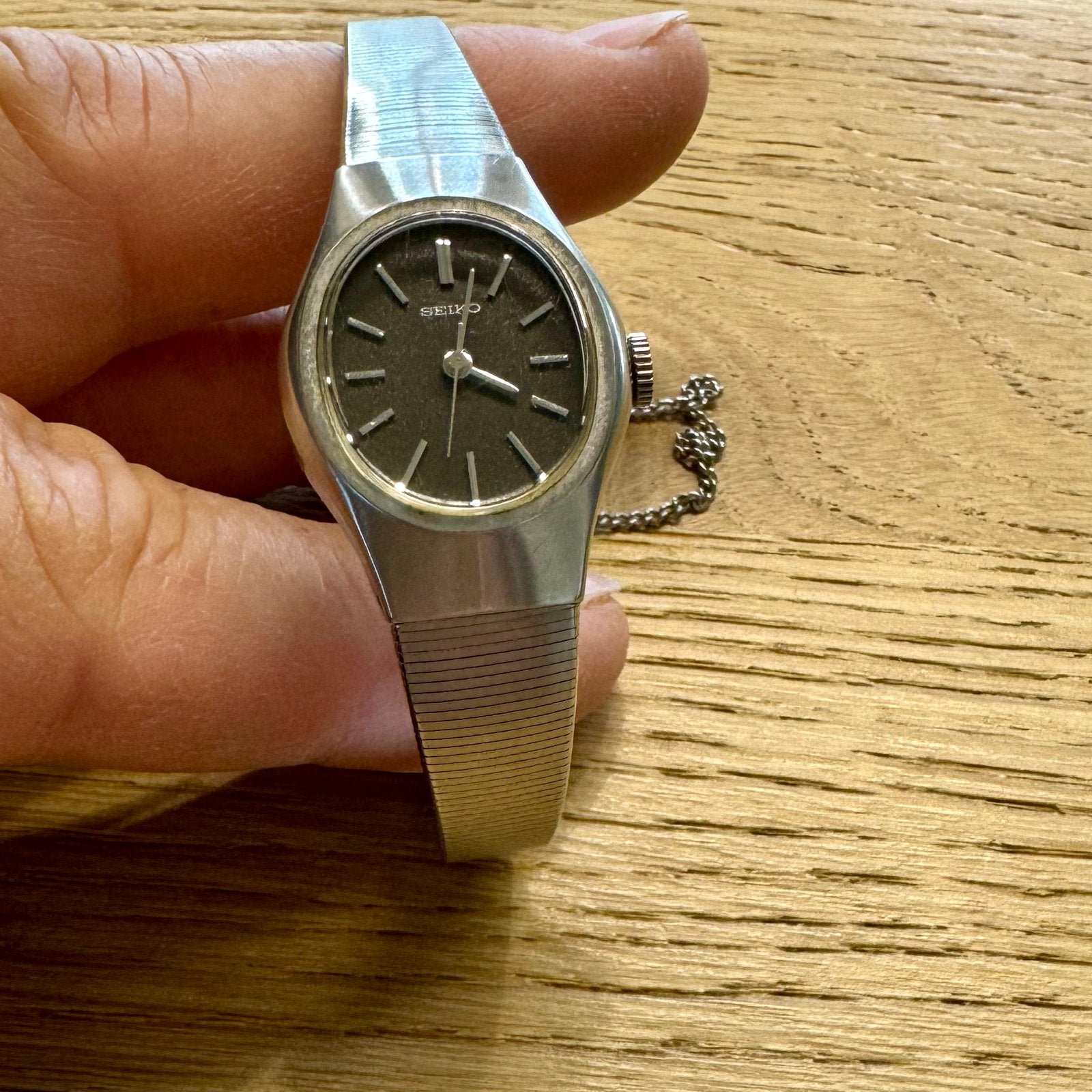 Vintage RVS Seiko dameshorloge - Uurwerk werkt nog, Staal, Polshorloge, Ophalen of Verzenden, Zo goed als nieuw