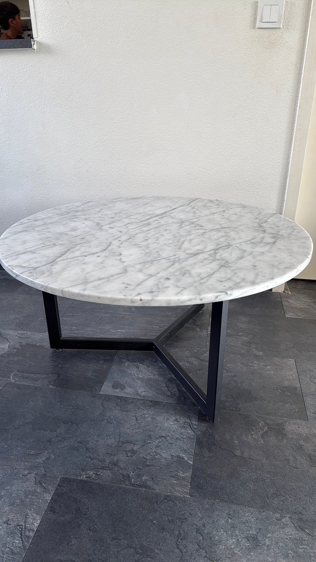zwarte marmeren tafel, Huis en Inrichting, Tafels | Salontafels, Ophalen of Verzenden, Zo goed als nieuw, Rechthoekig, 50 tot 100 cm