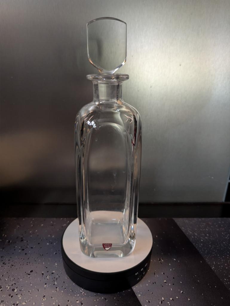 Zware Orrefors glazen fles met stop, Ophalen of Verzenden