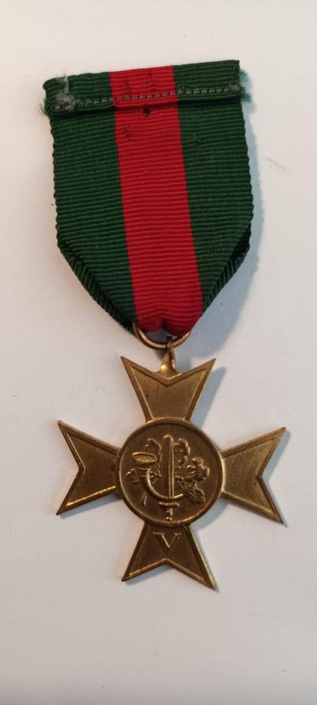 Oud Militair Kruis met Lint - Vintage Medaille, Ophalen of Verzenden