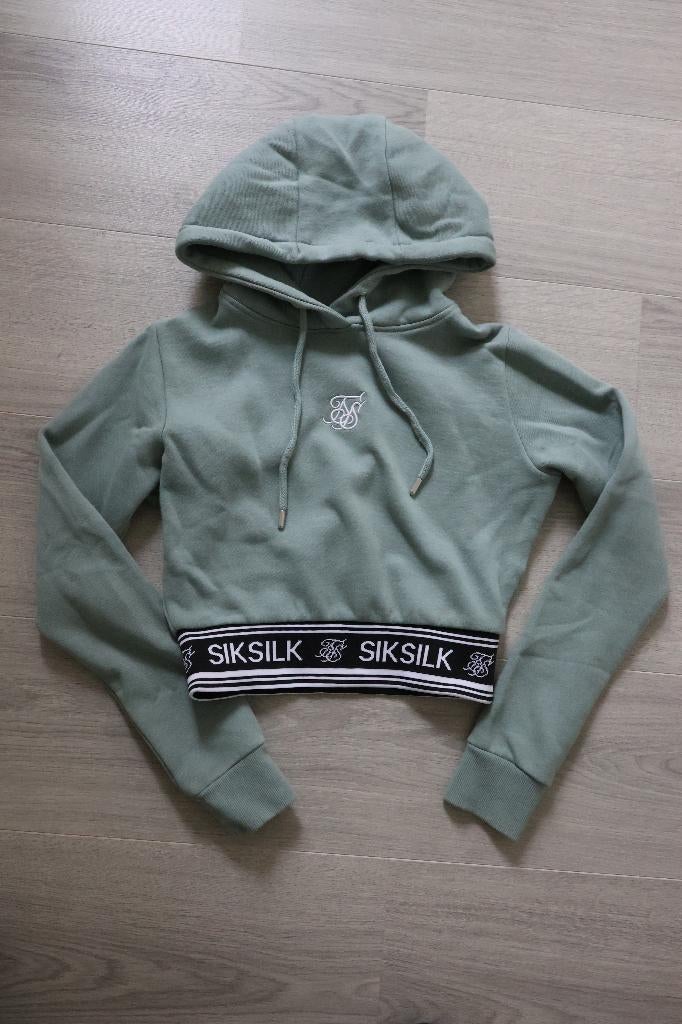 Nieuwstaat Hoody Siksilk groen XS hoodie, Kleding | Dames, Ophalen of Verzenden, Zo goed als nieuw, Maat 34 (XS) of kleiner, Siksilk