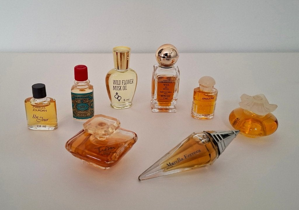 7 parfum miniaturen - jaren '70-'90 - EDC/EDT/PDT/EDP/P, Verzamelen, Parfumverzamelingen, Ophalen of Verzenden, Zo goed als nieuw