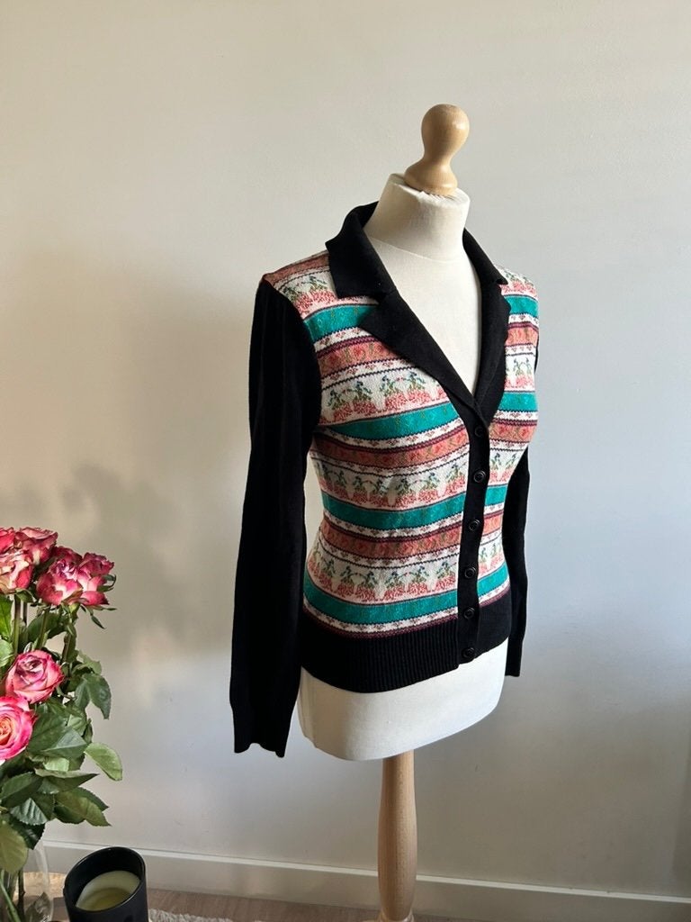 King Louie maat L gaaf warm vest 3228, Kleding | Dames, Truien en Vesten, Zwart, Maat 42/44 (L), Ophalen of Verzenden, Zo goed als nieuw