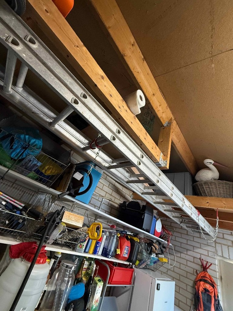 Aluminium ladder, Doe-het-zelf en Verbouw, Ophalen, Gebruikt, Ladder, Opvouwbaar of Inschuifbaar