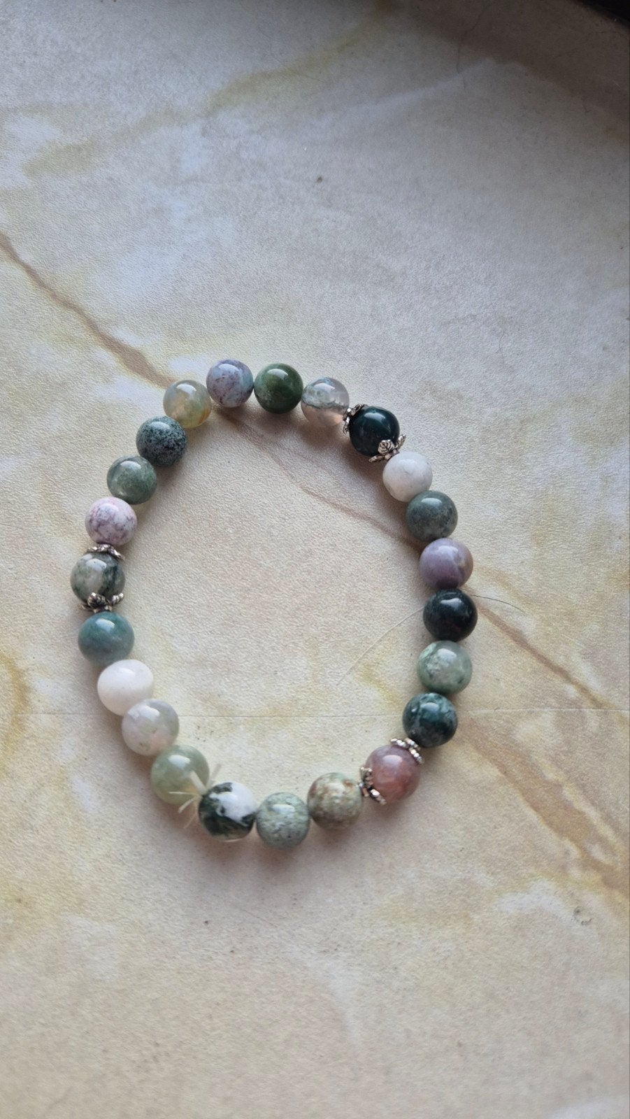 Mosagaat armband edelsteen, crystal gemstone, Ophalen of Verzenden, Nieuw, Met bedels of kralen
