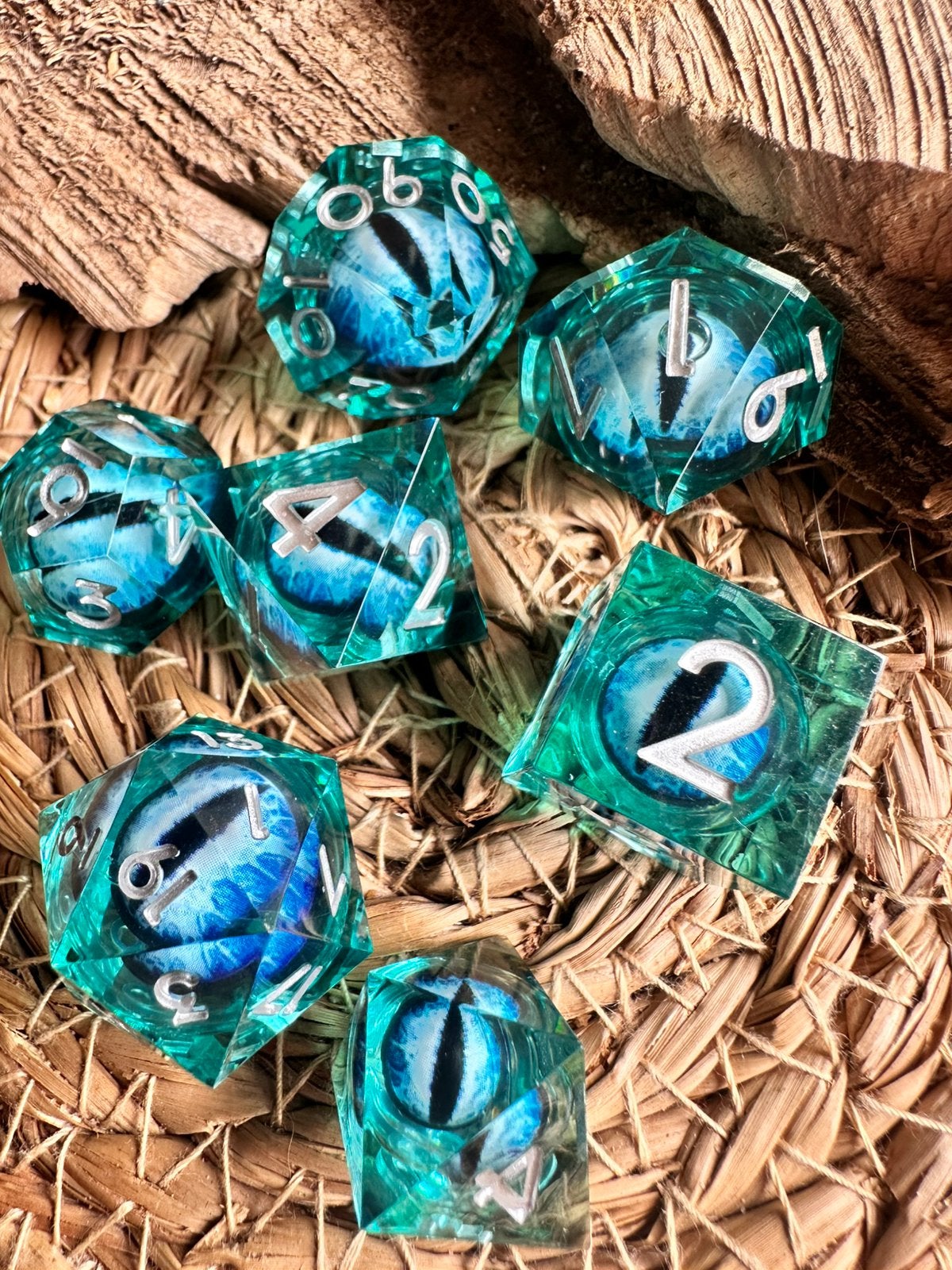 DND Dice / drakenoog / blauw / dobbelstenen / RPG / D&D, Hobby en Vrije tijd, Wargaming, Ophalen of Verzenden, Nieuw, Overige soorten