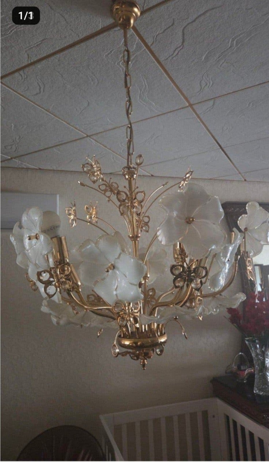 capodimonte eric kuster hang lampen goud wit, Ophalen