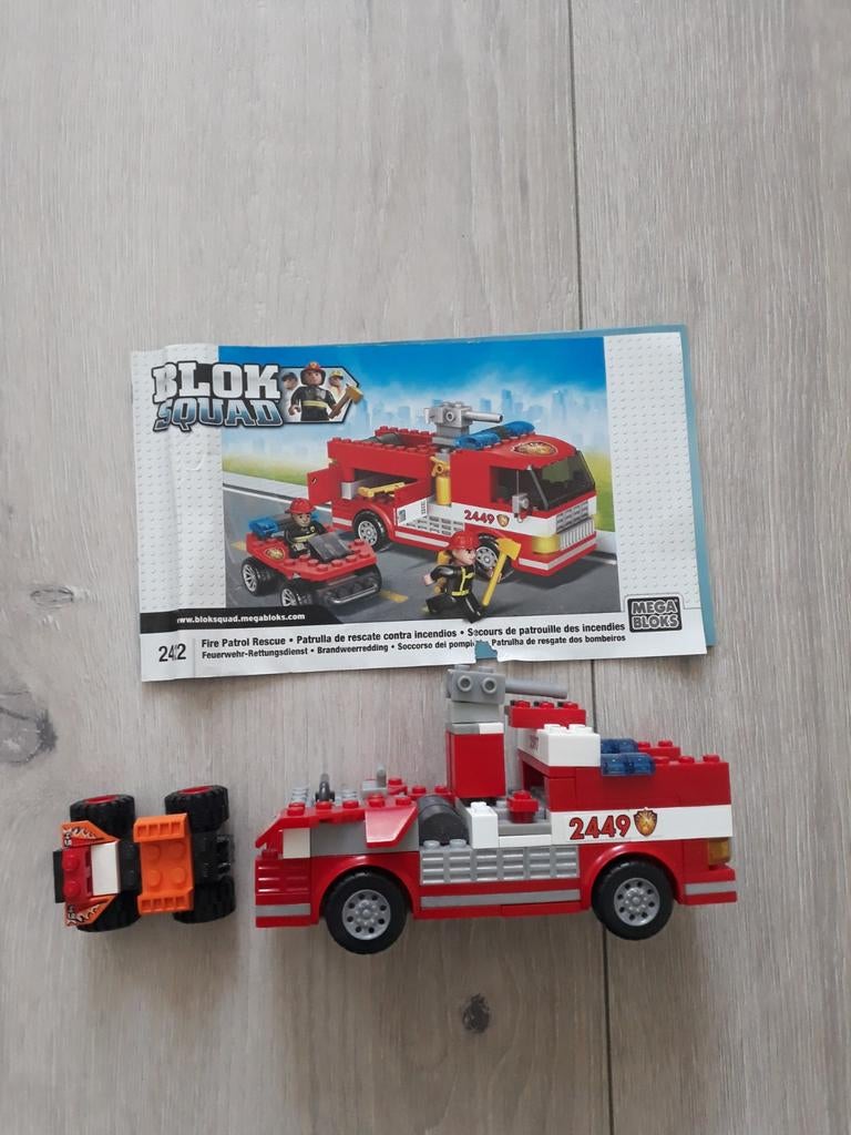 Mega Bloks Blok Squad Brandweerwagen met instructies, Ophalen of Verzenden, Gebruikt, Megabloks