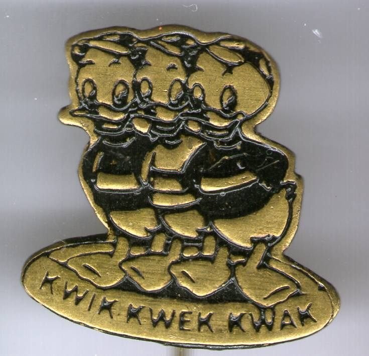 Kwik Kwek en Kwak blauw op koper Disney speldje ( R_097), Ophalen of Verzenden, Nieuw, Figuurtje, Speldje of Pin