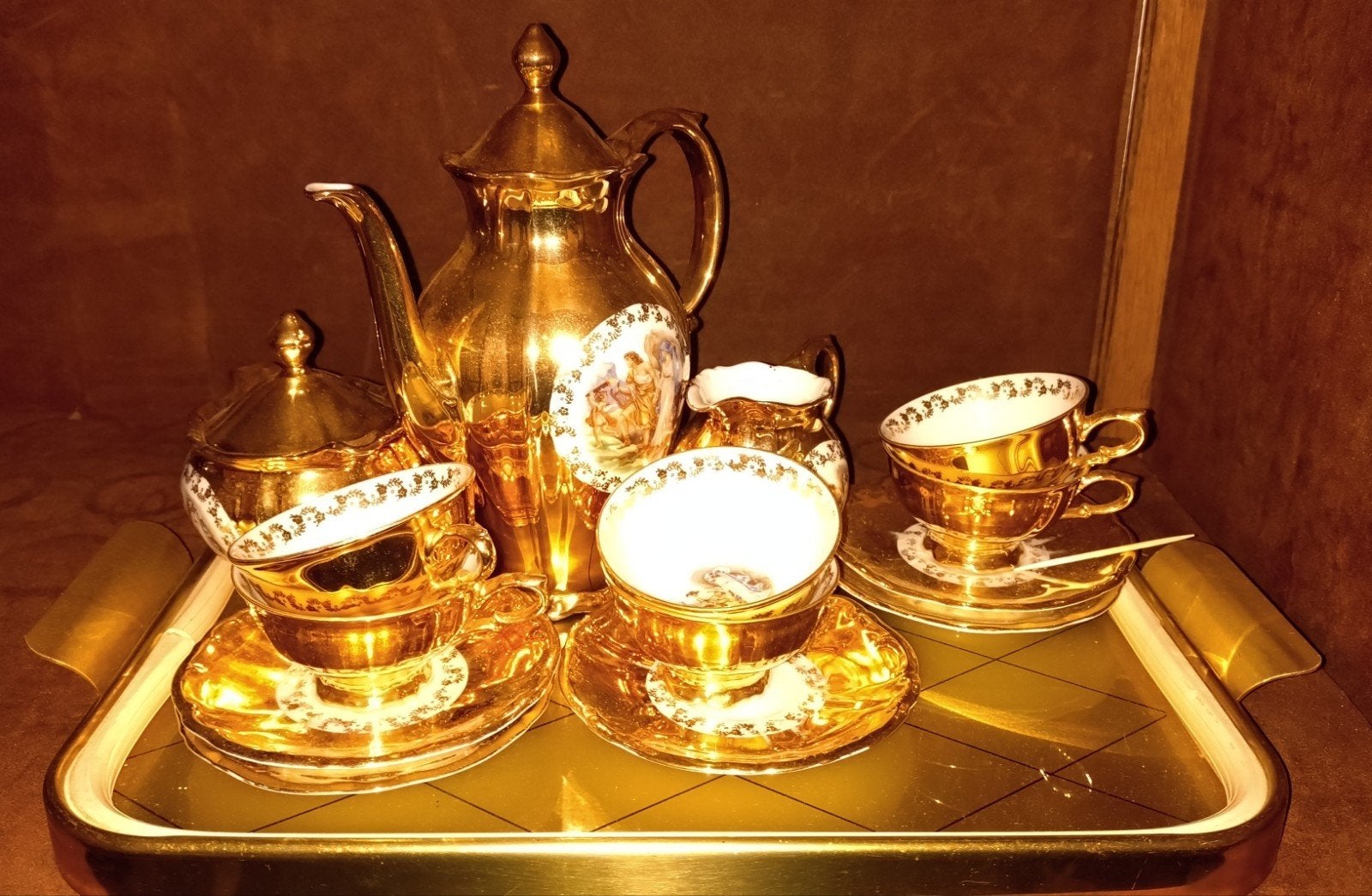 Bareuther Waldsassen Bavaria Koffieservies Goudkleurig, Ophalen