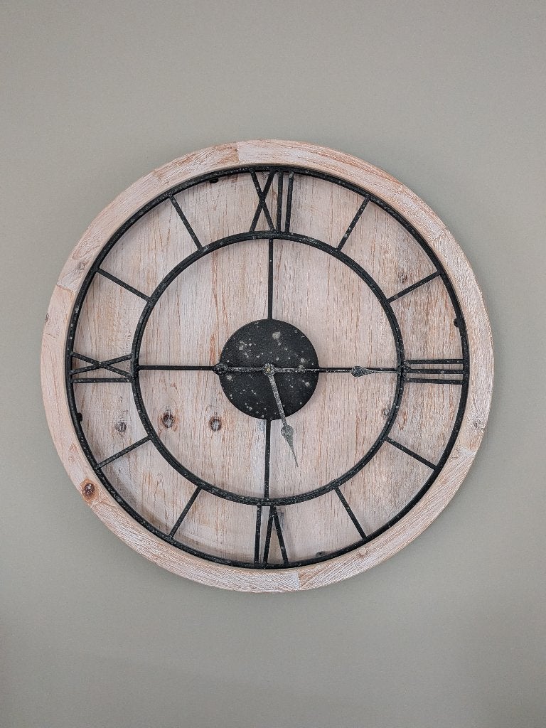 Wandklok diameter 80 cm, Ophalen, Wandklok, Analoog, Werkt op batterijen