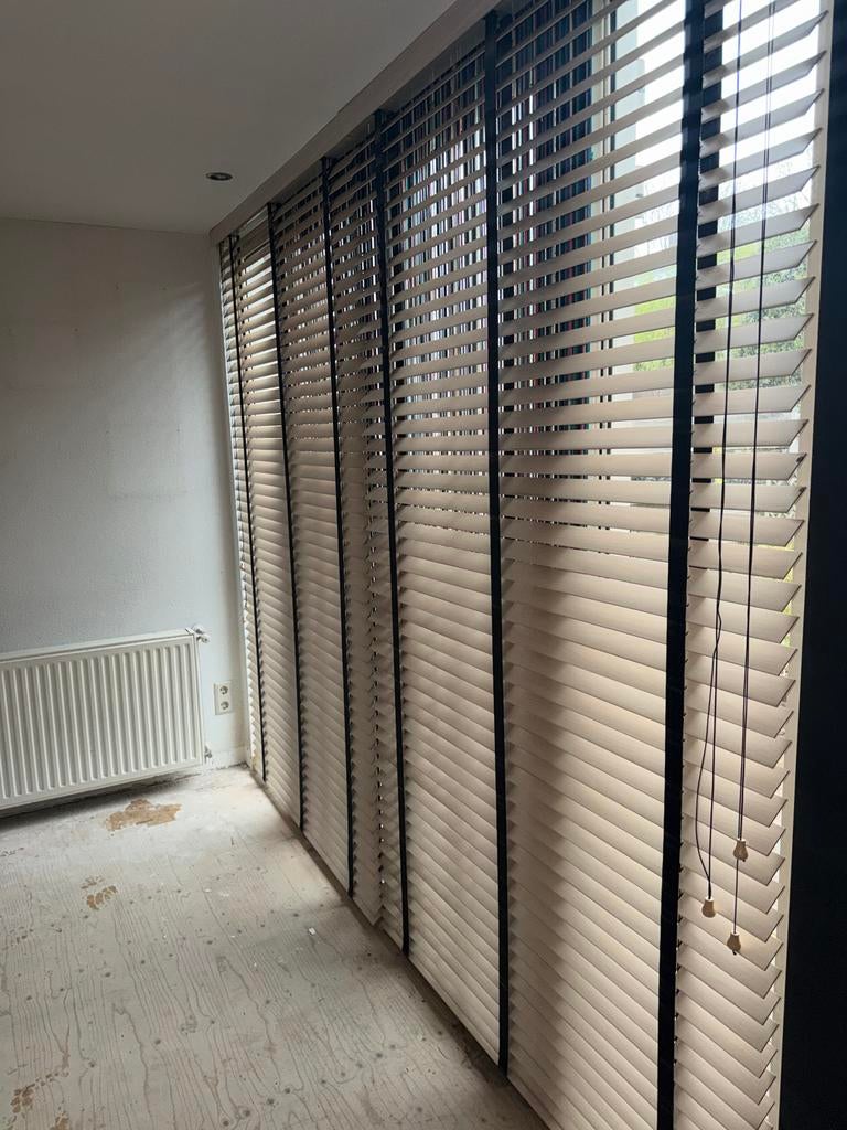 Houten rol gordijnen, Ophalen, Gebruikt, 100 tot 150 cm, Bruin