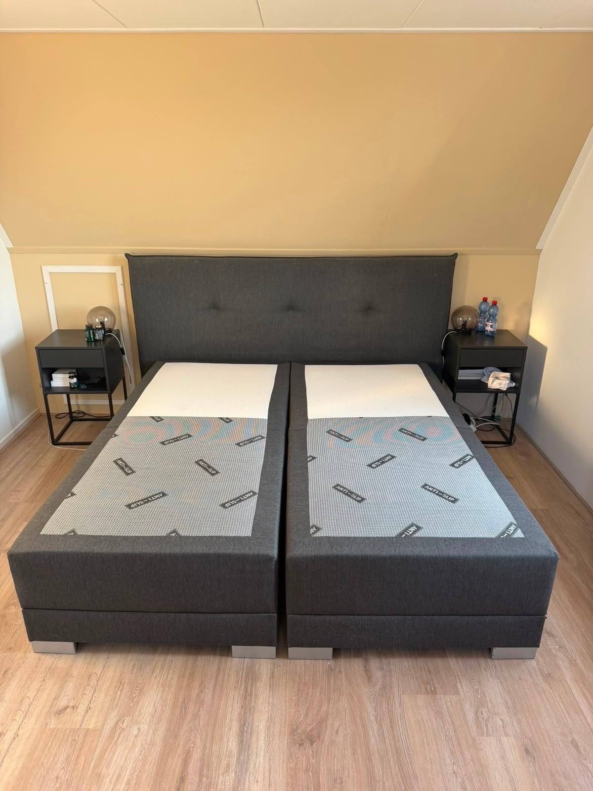 Verstelbaar tweepersoons boxspring bed met afstandsbediening, Ophalen, Tweepersoons, 180 cm, 200 cm