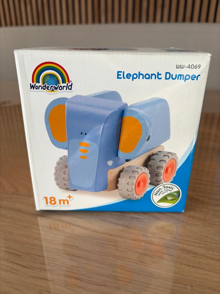 Wonderworld Houten Olifant Dumper Speelgoed Auto, Ophalen of Verzenden, Nieuw, Auto, Met wieltjes