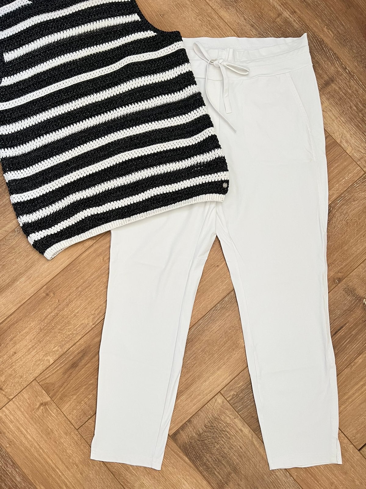 Studio anneloes stripe top XL & startup broek M wit travel, Wit, Maat 46/48 (XL) of groter, Ophalen of Verzenden, Zo goed als nieuw