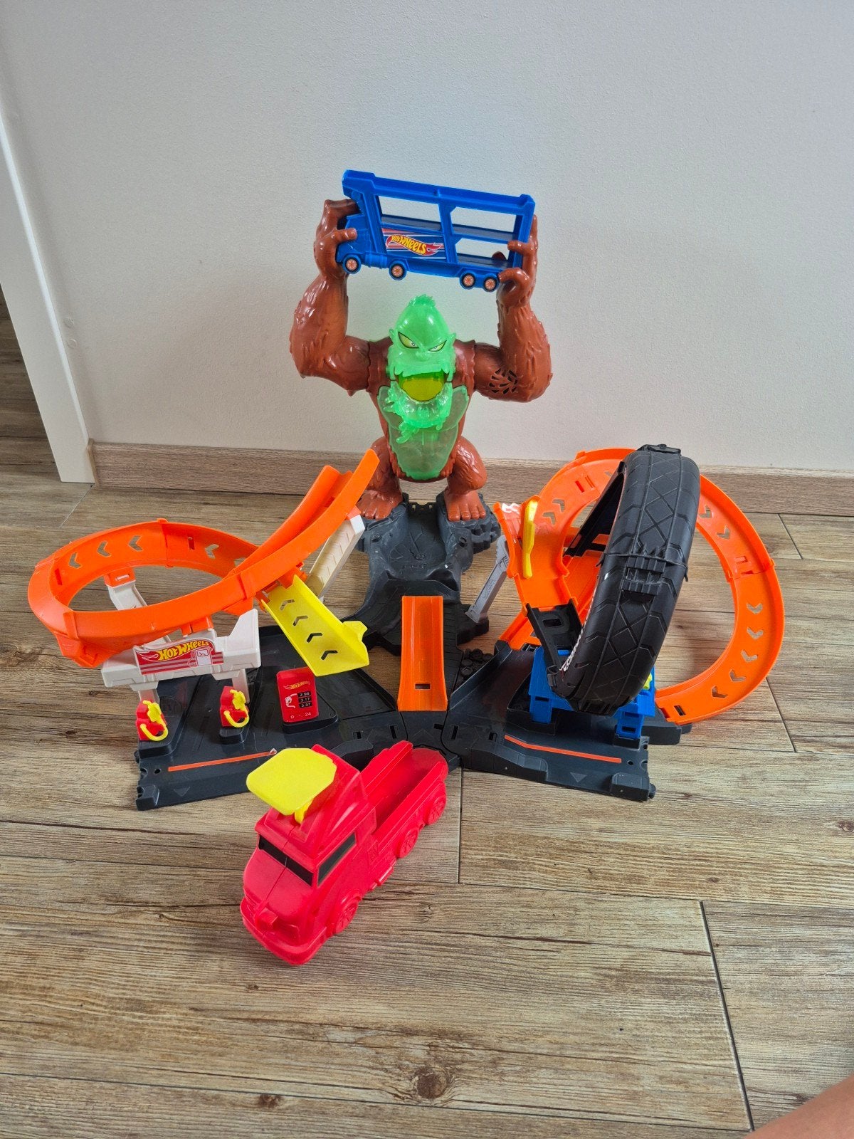 Hot Wheels Giftige Gorilla Slam Trackset, Ophalen, Hot Wheels, Handmatig, Racebaan