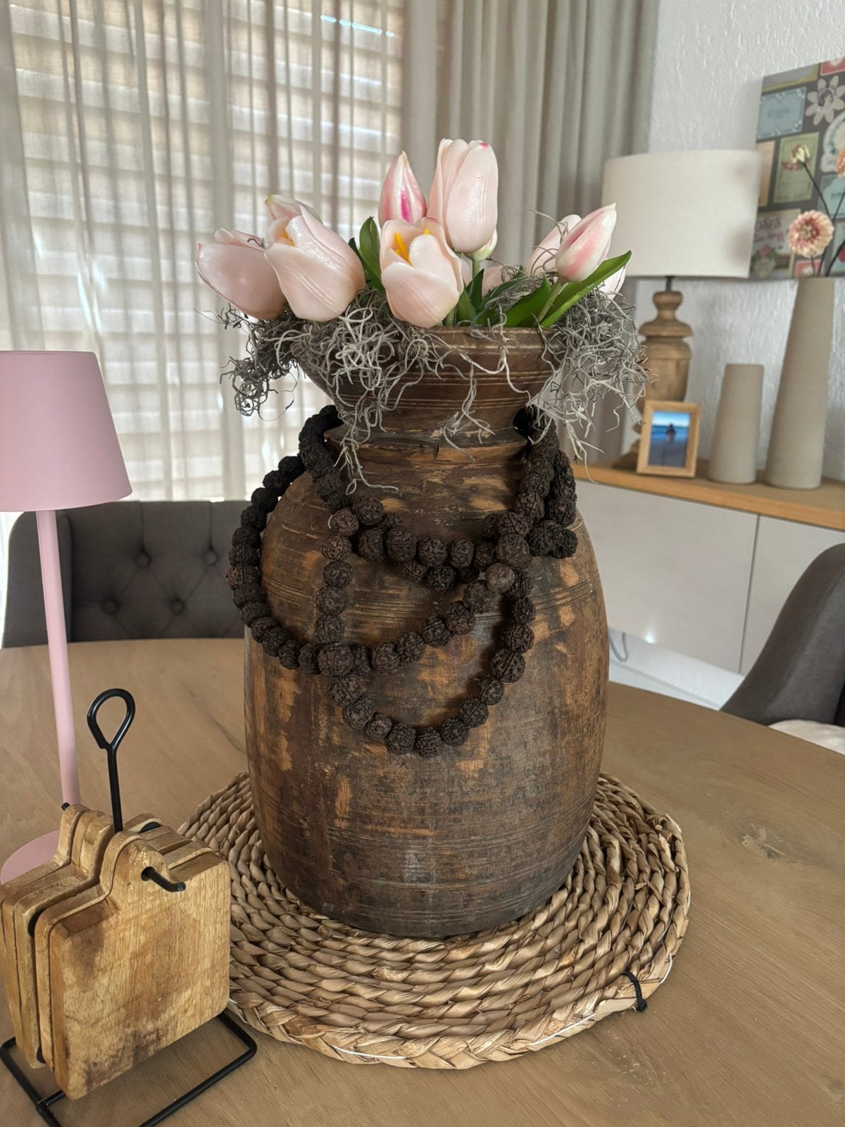 Grote nepalse pot, Ophalen of Verzenden, Zo goed als nieuw, Rechthoekig, Riet
